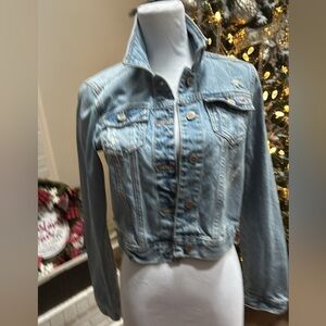 Hollister Light Blue Distressed Denim Jacket